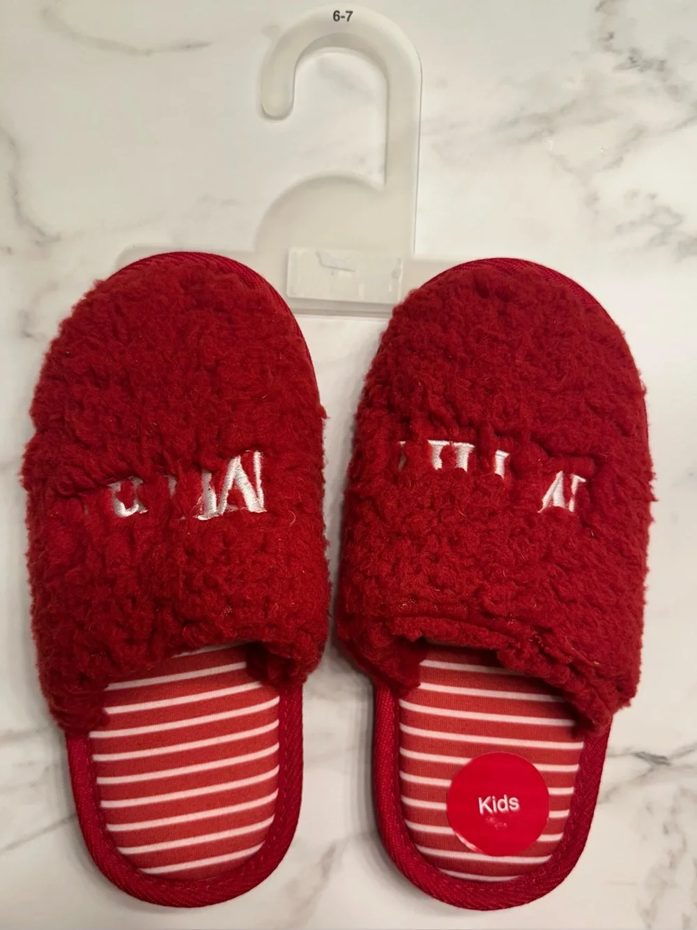 Holiday Slip-On Fuzzy Slippers - NWT